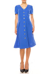 Shelby & Palmer A3121 - Short Sleeve Buttoned Dress 16 / Purple Orchid