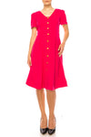 shelby and palmer red dress Shelby & Palmer Size 8 Red Dress Faux Wrap Style Red Texture Holiday