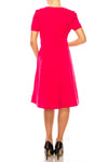 shelby and palmer red dress Shelby & Palmer Size 8 Red Dress Faux Wrap Style Red Texture Holiday