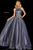Sherri Hill 52964 - Glitter Halter Prom Dress Special Occasion Dress 0 / Aqua Silver