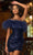 Sherri Hill 55103 - Feather Asymmetric Cocktail Dress Cocktail Dresses 00 / Navy