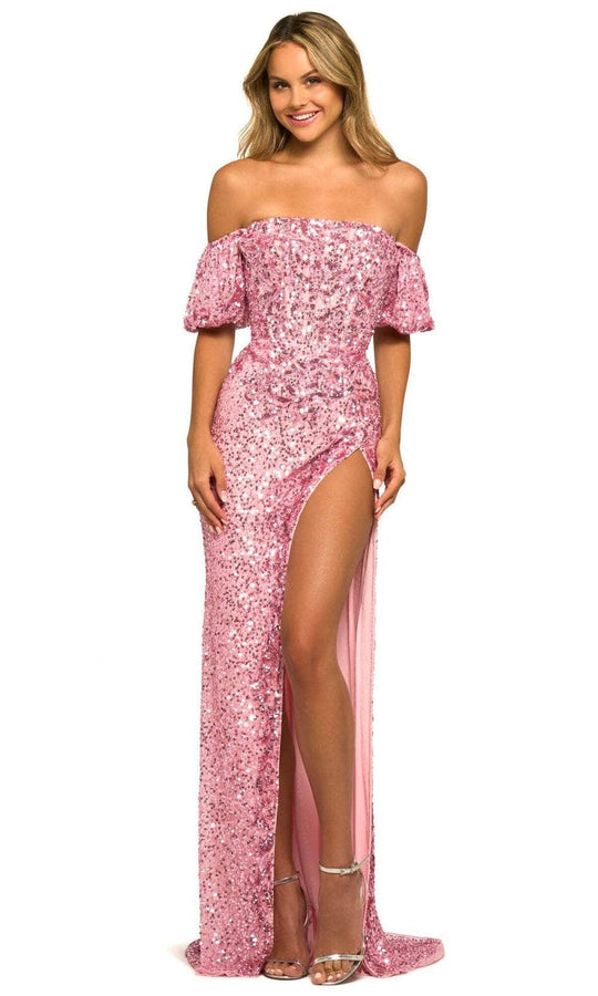 Sherri Hill 55516 - Sequin-Embellished Off Shoulder Classic Prom Gown