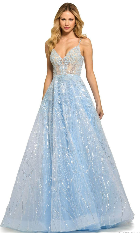 Sherri Hill 55532 - Sequined Lace Prom Gown