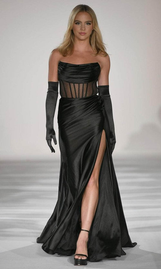 Sherri Hill 55554 - Strapless Pleated Prom Gown
