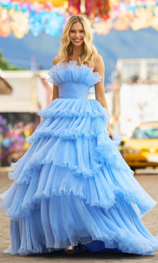Sherri Hill 55594 - Ruffled Strapless Ball Gown