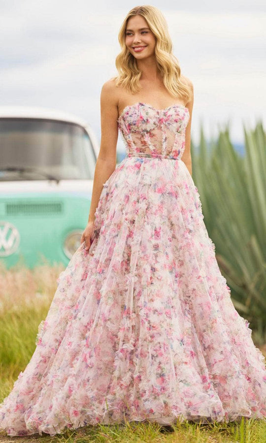 Sherri Hill 55623 - Floral Corset Evening Dress