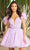 Sherri Hill 55656 - V-Neck Feathered Sleeve Cocktail Dress Cocktail Dresses 000 / Lilac