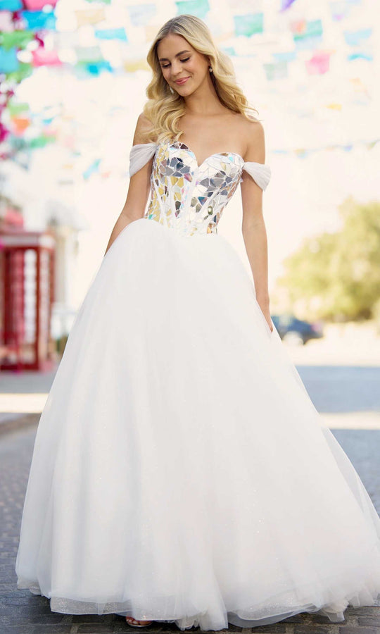 Sherri Hill 55714 - Disc Mosaic Organza Ball Gown