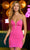 Sherri Hill 55722 - Deep V-Neck Scuba Cocktail Dress Party Dresses 000 / Bright Fuchsia