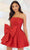 Sherri Hill 55766 - Strapless Cocktail Dress with Bow Accent Cocktail Dresses 000 / Red