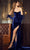 Sherri Hill 55822 - Scoop Neck Velvet Evening Gown Prom Dresses 000 / Sapphire