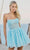 Sherri Hill 55833 - Applique Corset Cocktail Dress Cocktail Dresses 000 / Light Blue