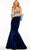 Sherri Hill 55861 - Scoop Neck Bow Back Evening Gown Special Occasion Dress 000 / Navy/Light Blue