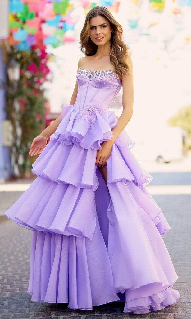 Sherri Hill 55957 - Feather Brooch Prom Gown Sherri Hill 55957 - Feather Brooch Prom Gown
