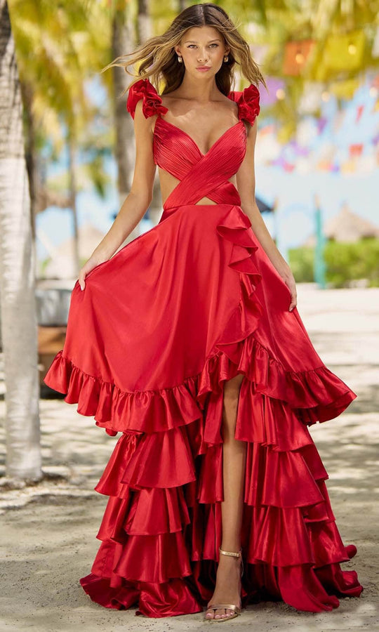 Sherri Hill 56057 - Ruched Cutout Gown
