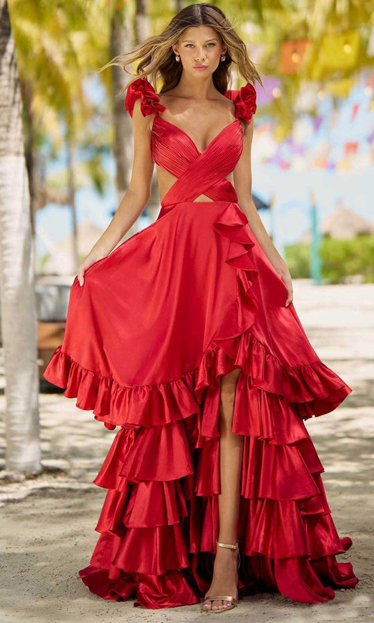Sherri Hill 56057 - Ruched Cutout Gown