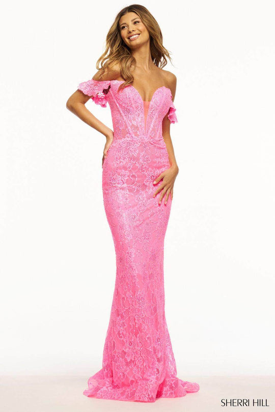 Sherri Hill 56064 - Ruffle Cap Sleeve Prom Gown