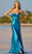 Sherri Hill 56085 - Metallic Gown with Slit Evening Dresses 000 / Ocean Blue