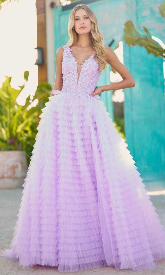 Sherri Hill 56086 - Leaf Lace Bodice Gown