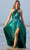Sherri Hill 56089 - Cross Halter Metallic Gown Evening Dresses 000 / Emerald