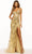 Sherri Hill 56101 - Off Shoulder V-Back Evening Gown Special Occasion Dress 000 / Gold