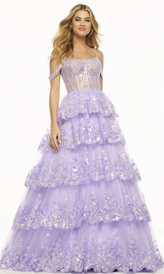 Sherri Hill 56104 - Cold Shoulder Sequin Embellished Ballgown
