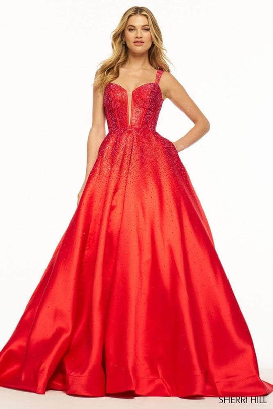 Sherri Hill 56106 - Plunging Neckline Beaded Ballgown