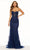 Sherri Hill 56160 - Floral Strapless Prom Dress Special Occasion Dress 000 / Navy