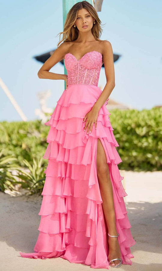 Sherri Hill 56162 Applique Ruffled Dress
