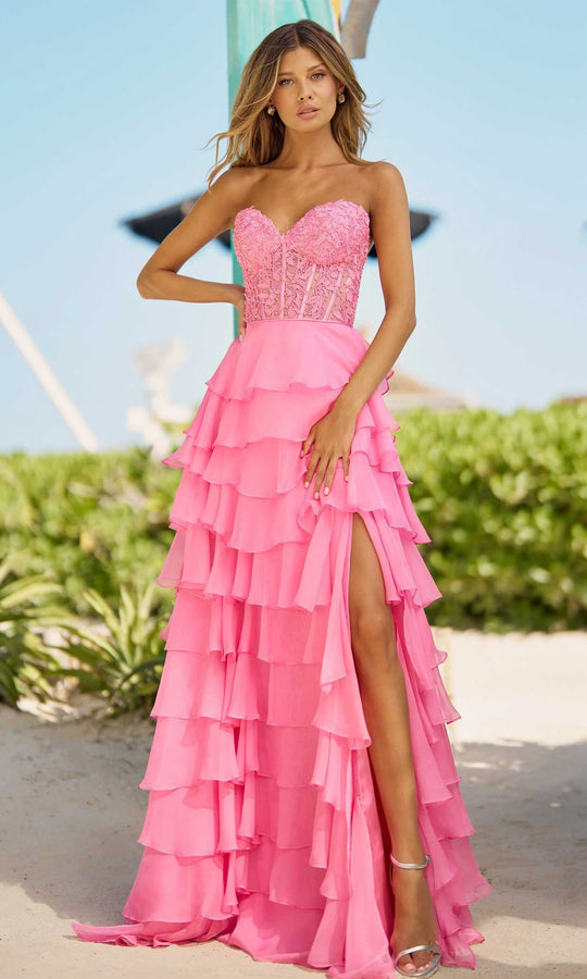 Sherri Hill 56162 Applique Ruffled Dress