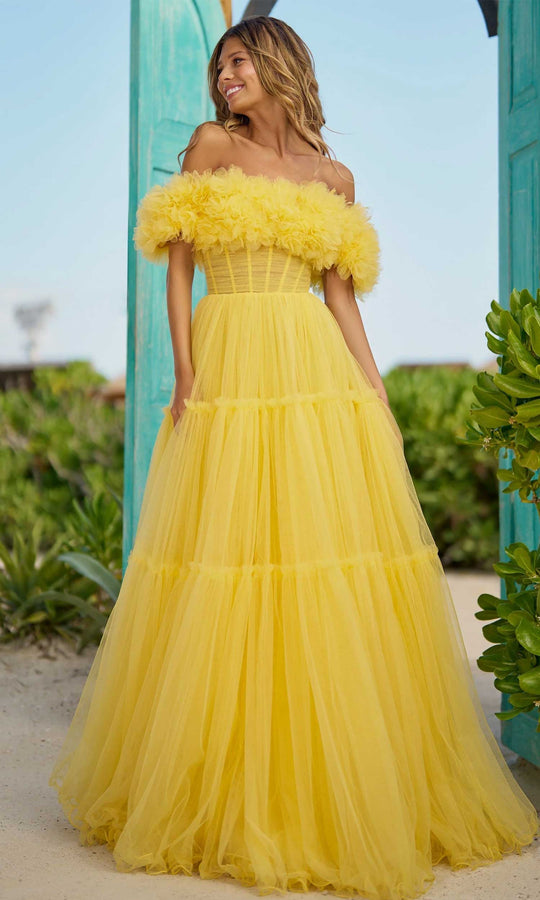 Sherri Hill 56173 - Ruffled Off Shoulder Gown