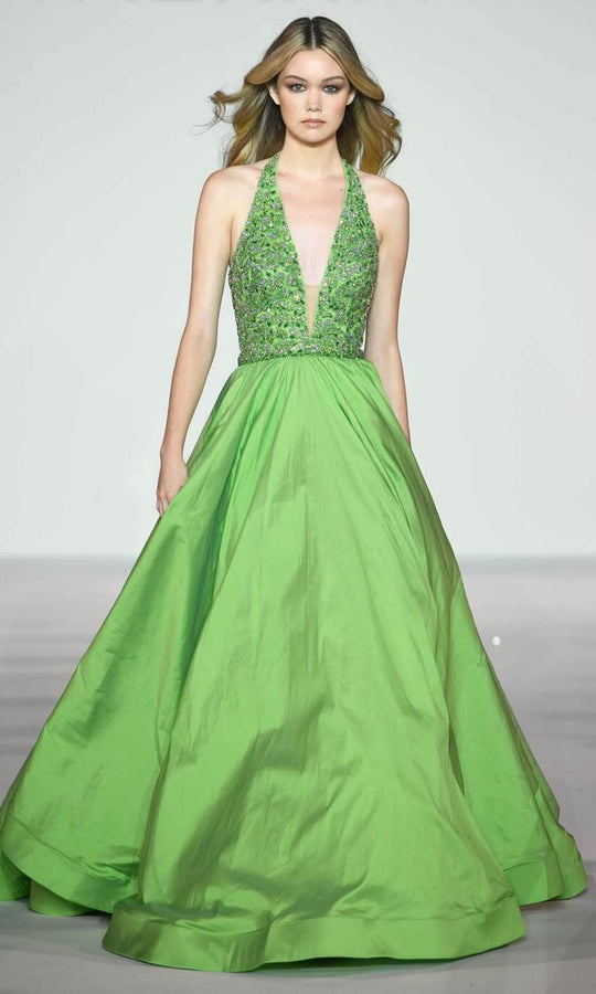 Sherri Hill 56213 - Plunging Halter Evening Gown
