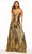 Sherri Hill 56404 - Metallic Pleated Jumpsuit Evening Dresses 000 / Gold