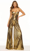 Sherri Hill 56404 - Metallic Pleated Jumpsuit – Couture Candy
