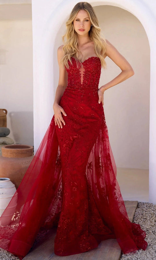 Sherri Hill 56670 - Beaded Sweetheart Overskirt Gown