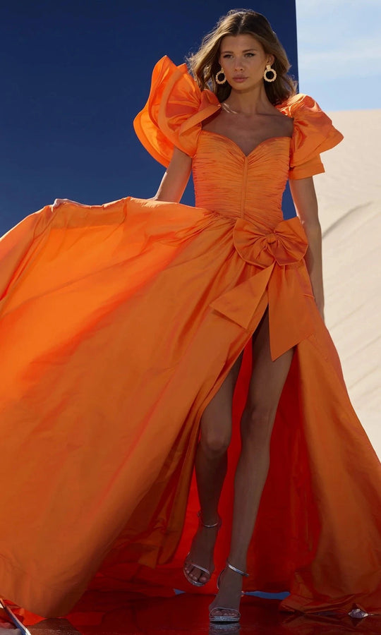 Sherri Hill 56743 - Puffy Sleeve Taffeta Gown