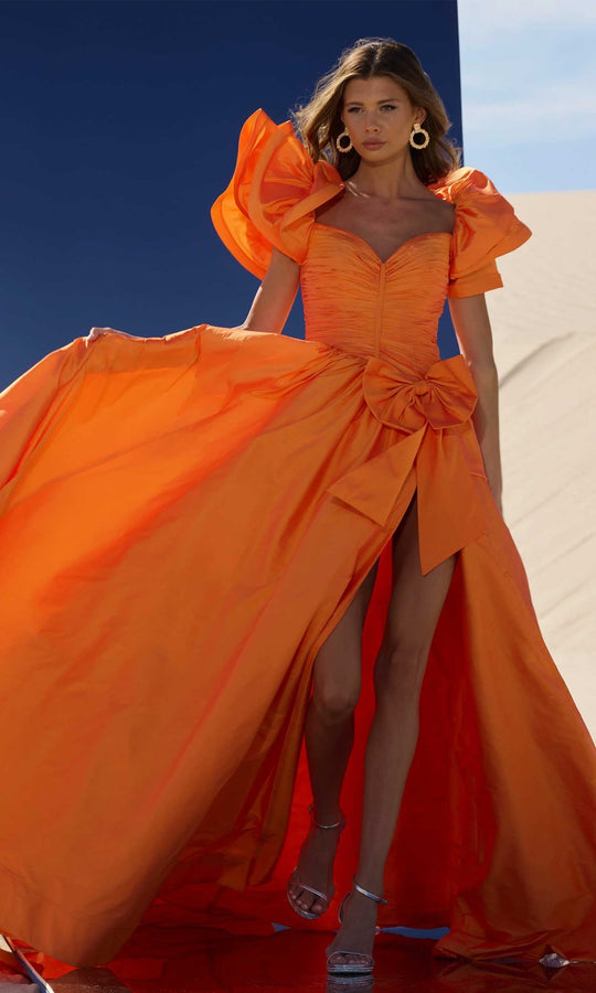 Sherri Hill 56743 - Puffy Sleeve Taffeta Gown