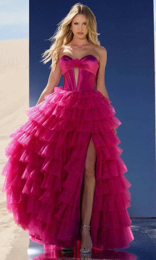 Sherri Hill 56804 - Strapless Ruffled Ballgown