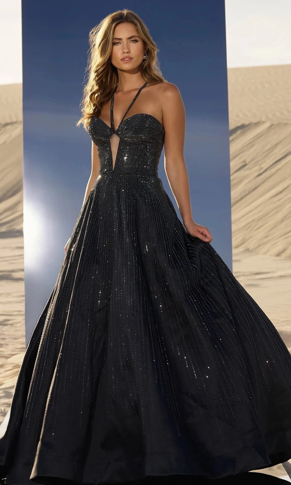 Sherri Hill 56815 - Long Ballgown - Plunging Neckline, Thin Straps ...