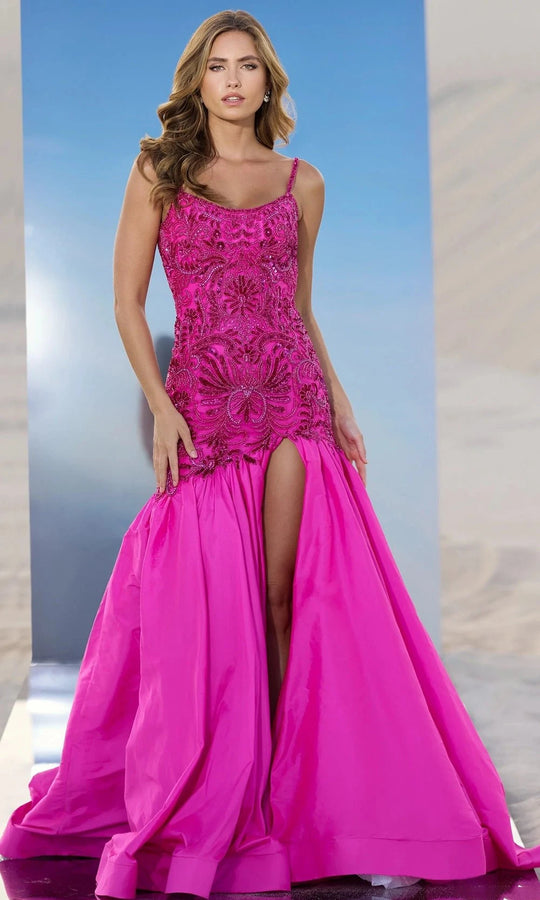 Sherri Hill 56831 - Beaded Floral Trumpet Gown