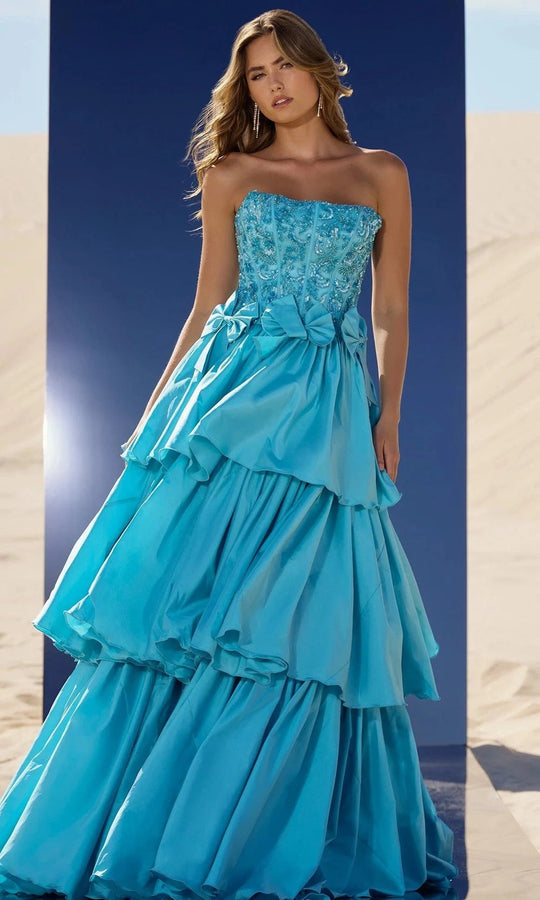 Sherri Hill 56838 - Tiered Ruffle Strapless Gown