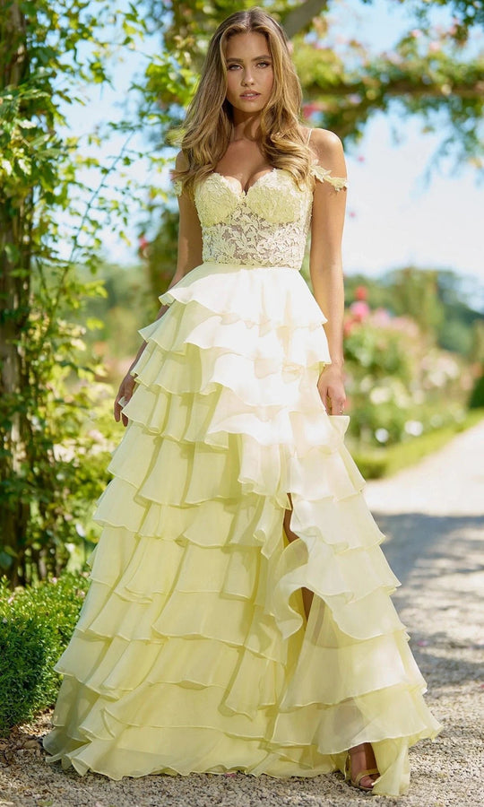 Sherri Hill 56868 - Corset Lace Bodice Gown with Ruffle Skirt