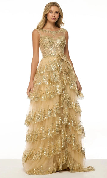 slim fit dress slacks Off the Shoulder Gold Sparkle Wedding Dress with Detachable Train – Rosymae