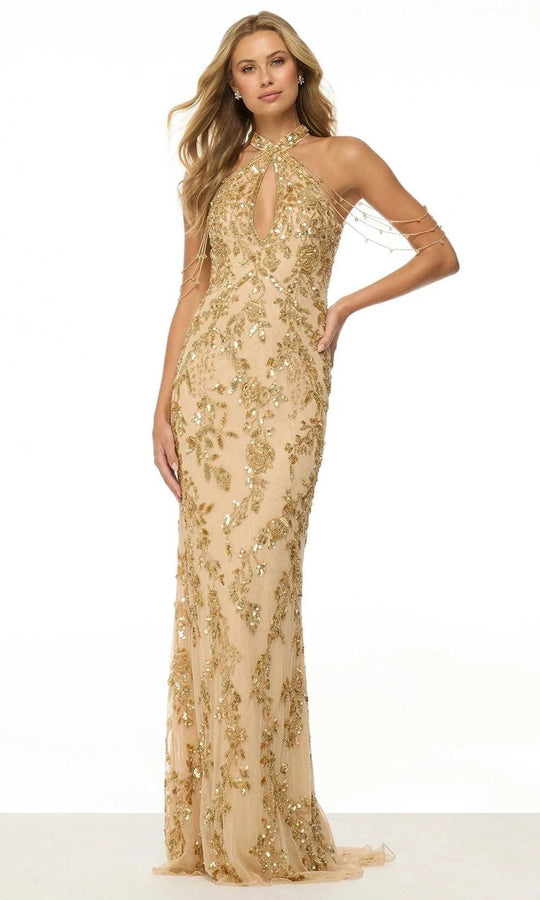Sherri Hill 57021 - Beaded Halter Sheath Dress