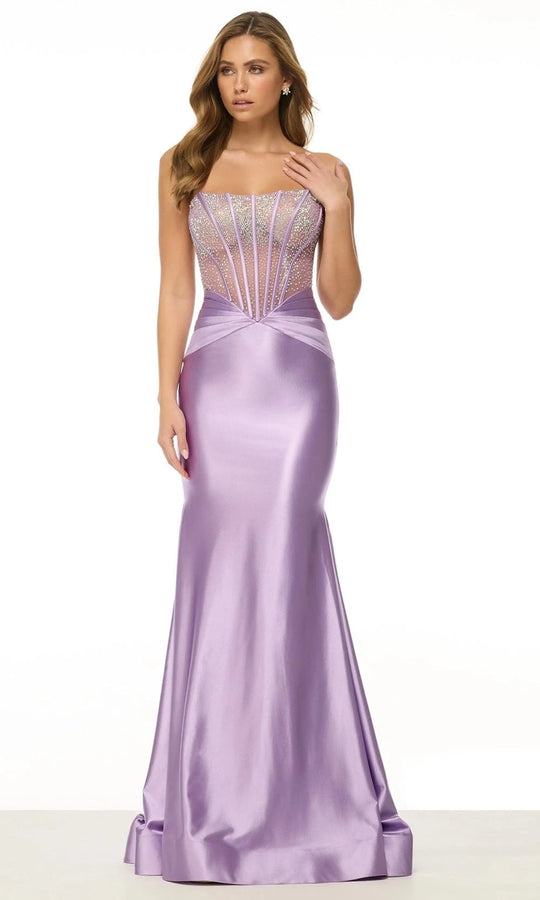 Sherri Hill 57071 - Sheer Bodice Strapless Sheath Gown