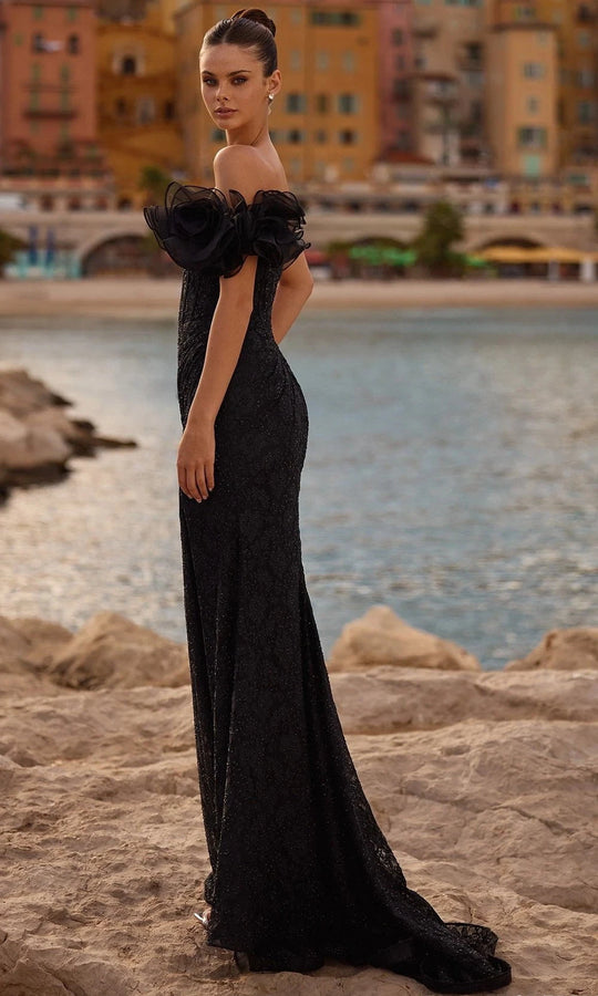 Sherri Hill 57092 - Beaded Lace One-Shoulder Sheath Gown