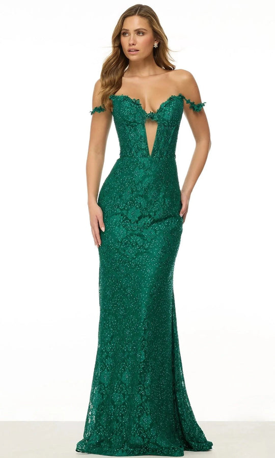 Sherri Hill 57178 - Beaded Floral Lace Sheath Dress