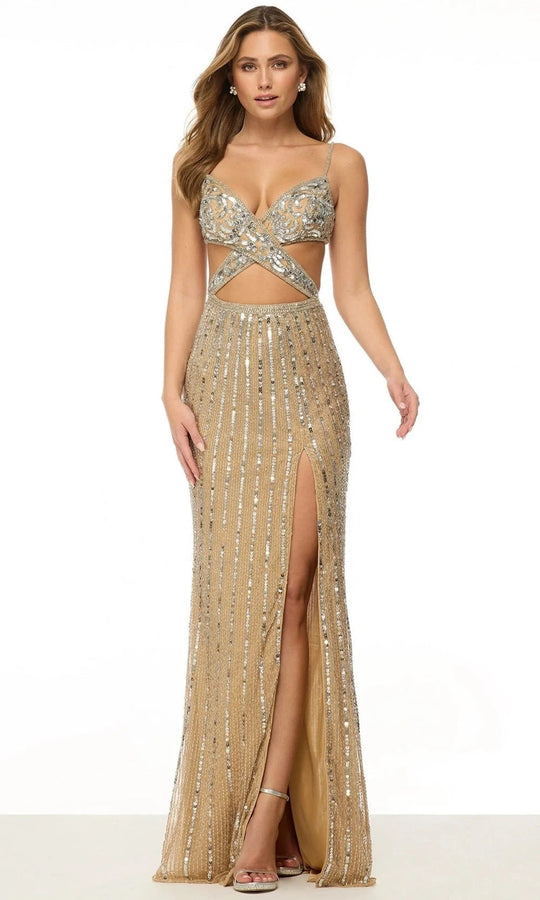 Sherri Hill 57185 - Beaded Cut-Out Sheath Dress