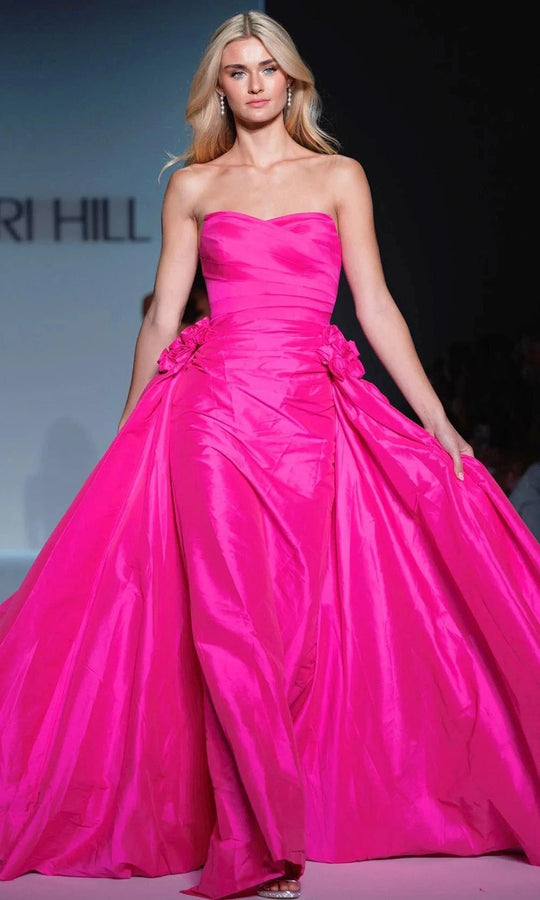 Sherri Hill 57240 - Strapless Overskirt Gown with Floral Accents