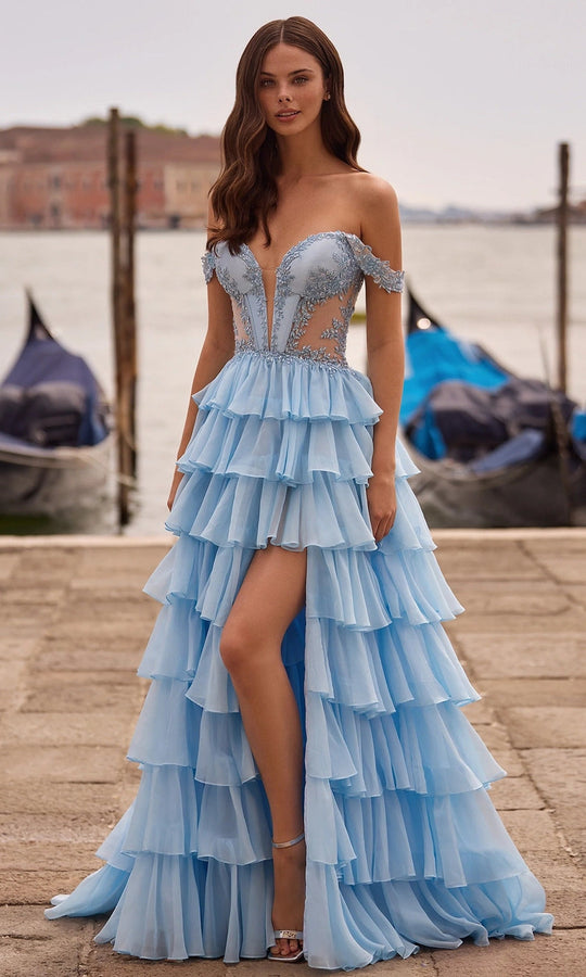 Sherri Hill 57528 - A-Line Skirt Off Shoulder Embellished Gown